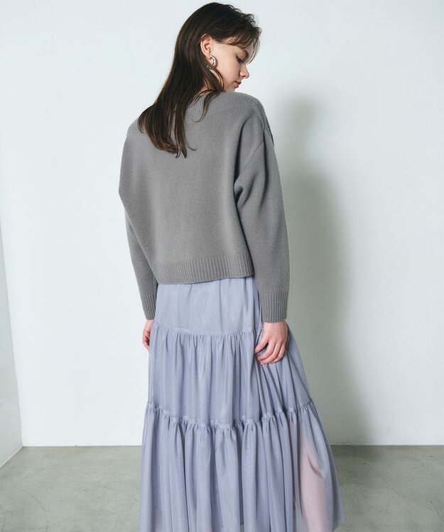 GRACE CONTINENTAL ウールルーズニットトップ グレー