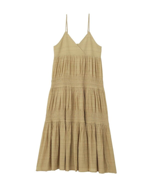 Green Parks シャーリングティアードキャミワンピース Beige