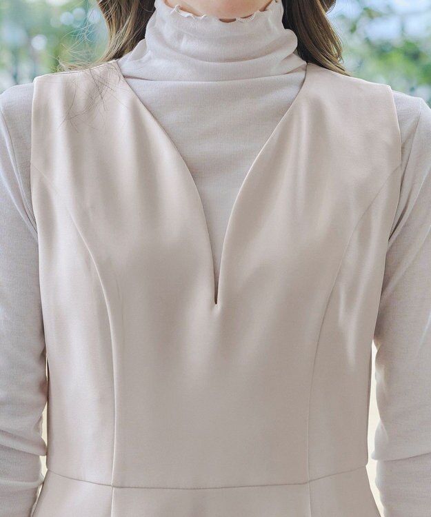 Tiaclasse 【洗える】ラウンドキーネックジャンパースカート アイボリー