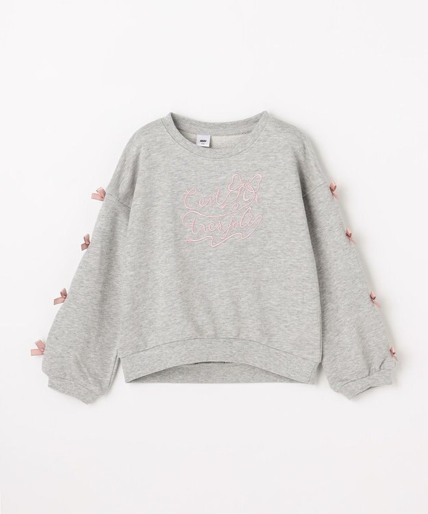 ANY KIDS 袖リボン トレーナー グレー