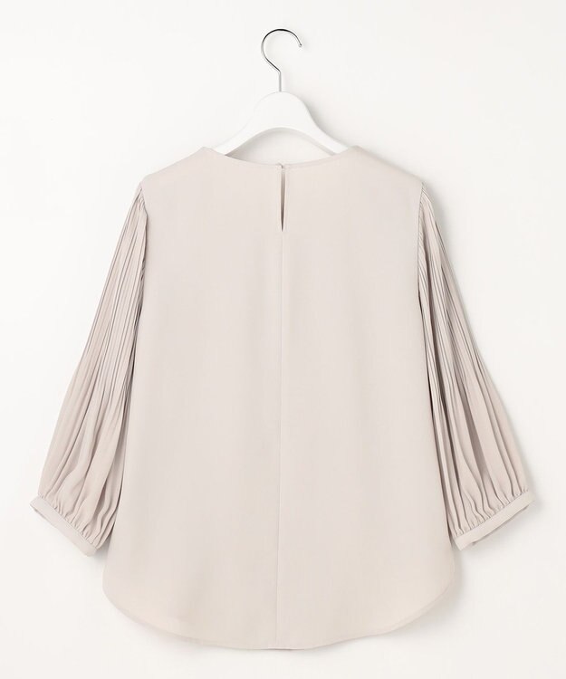 ANY SIS プリーツスリーブ ブラウス グレージュ