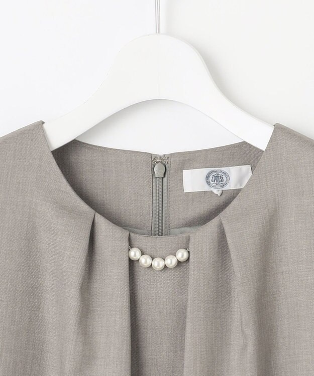 J.PRESS LADIES L 【洗える・UV加工・吸水速乾】OXIJEWELストレッチ ワンピース グレー系