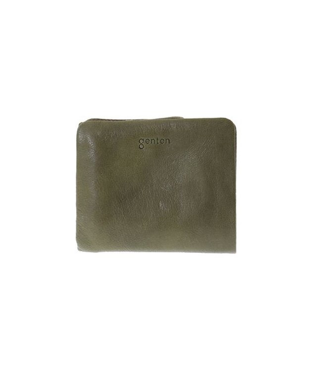 genten ゴートベーシック 二つ折り財布 カーキ