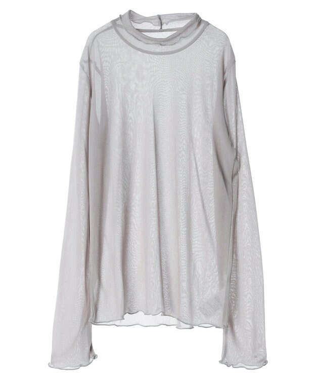 earth music&ecology シアーハイネックメロープルオーバー Gray