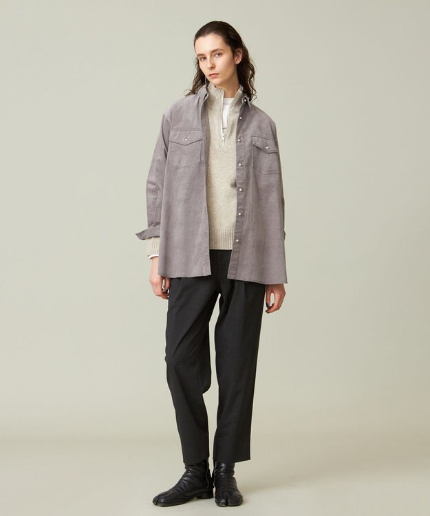 J.PRESS YORK STREET 【UNISEX】NEW ENGLAND ハーフジップニット ベージュ系