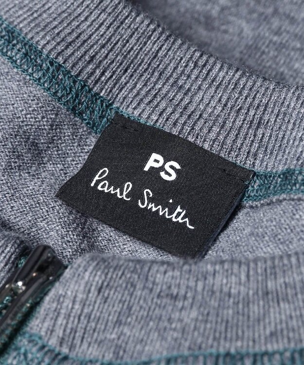 Paul Smith Horseshoe Leopardジップアップ ニット グレイッシュブルー