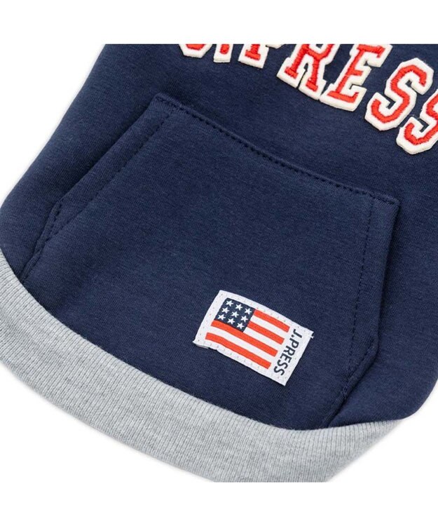 PET PARADISE J.PRESS ロゴ 裏起毛 パーカー 小型犬 ネイビー