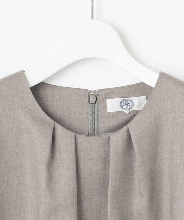 J.PRESS LADIES L 【洗える・UV加工・吸水速乾】OXIJEWELストレッチ ワンピース グレー系