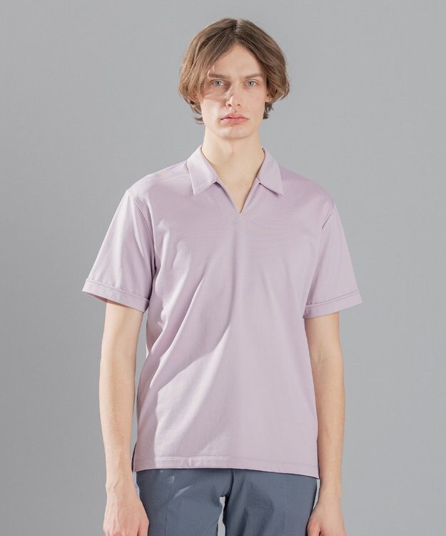 JOSEPH HOMME コットンナイロンテリー　スキッパー ローズ系