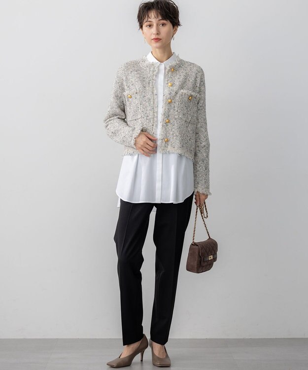 23区 S 【見上愛さん着用/洗える】CANCLINI ハーフスリーブ シャツ ホワイト系