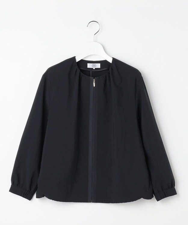 J.PRESS LADIES BREEZE COOL トロ ノーカラー ブルゾン ネイビー系