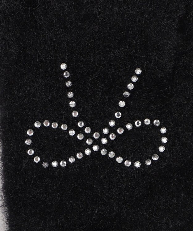 WEGO 【手袋】リボンラインストーングローブ ブラック