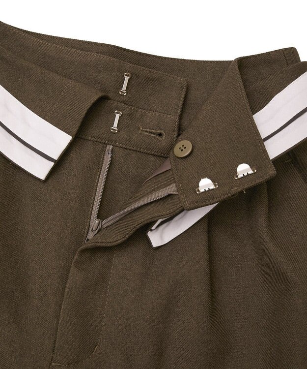 CRAFT STANDARD BOUTIQUE ウエスト折り返しスラックス Brown Mixture