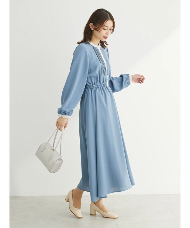 Green Parks ・ＥＬＥＮＣＡＲＥ　ＤＵＥ　バイカラーピンタックワンピ Blue