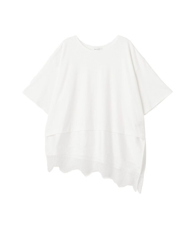 AMERICAN HOLIC レースドッキングＴシャツ Off White