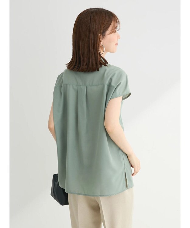 Green Parks ・ＥＬＥＮＣＡＲＥ　ＤＵＥ　ピンタックフレンチブラウス Khaki