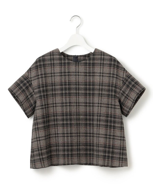 23区 【洗える】ツイーディーエトワール ブラウス ブラウンチェック