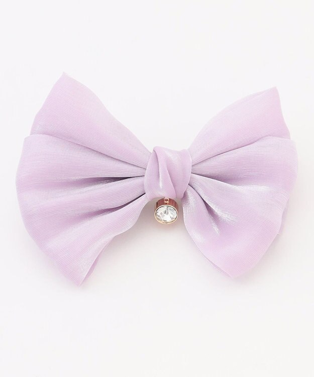 ANY KIDS リボンヘアクリップ ラベンダー