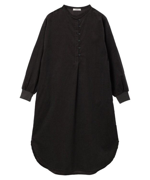 CRAFT STANDARD BOUTIQUE コーデュロイリブ付きワンピース Charcoal Gray