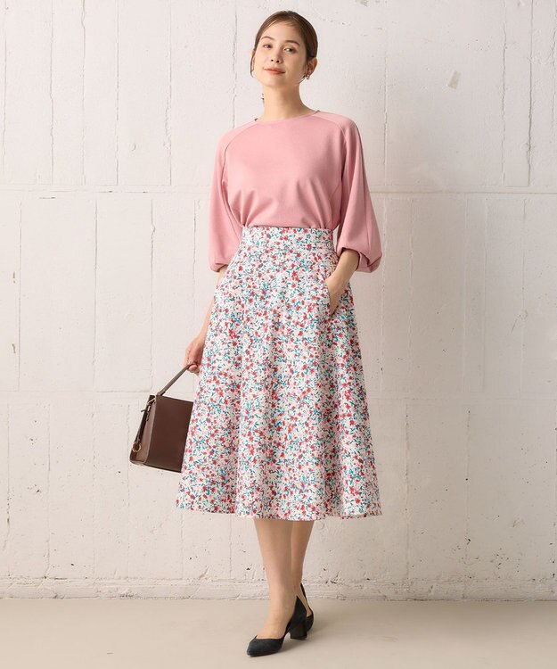 組曲 【23AW】フラワープリント ドラマティック スカート ピンク系5