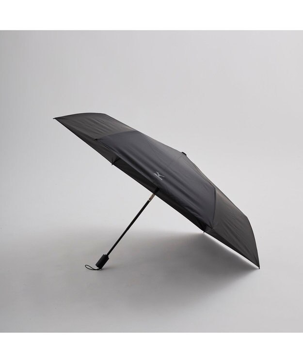MOONBAT 【WEB限定】MIZUNO  (ミズノ) 無地 ロゴ 日傘 折りたたみ傘 自動開閉 1プッシュ パラソル 晴雨兼用  軽量 一級遮光 遮熱効果 遮光率100% UV遮蔽100% ブラック