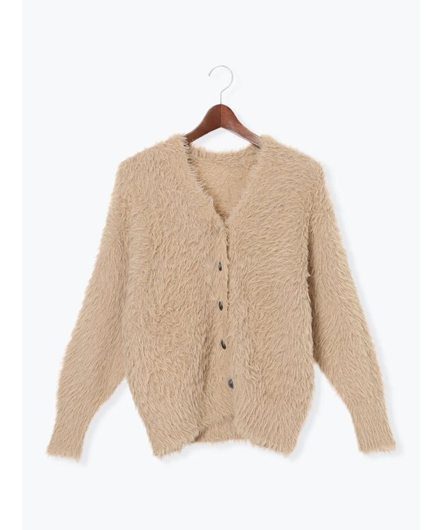 Te chichi シャギーVネックカーディガン キャメル