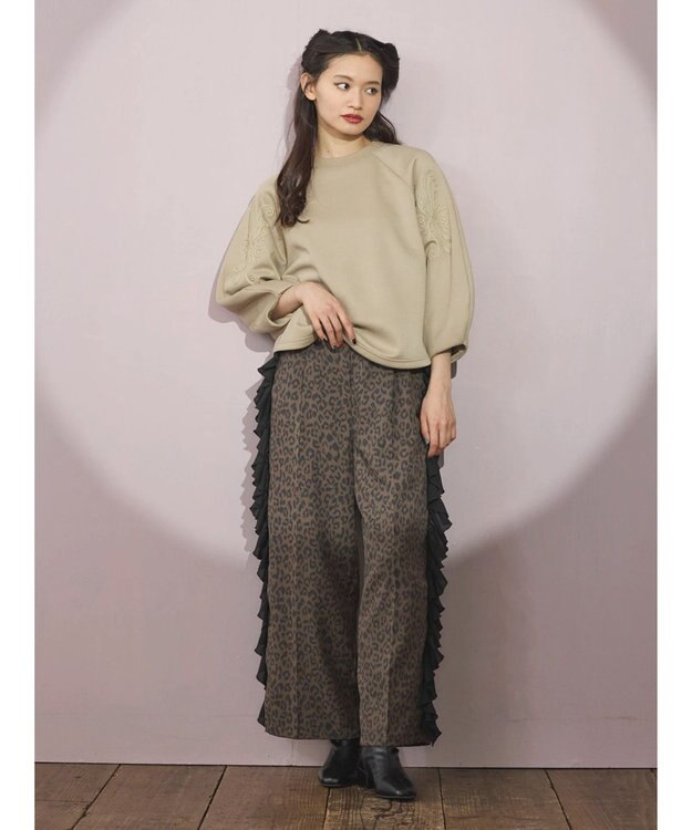 Green Parks ■ＥＳＣＡＲ　コードモチーフ刺繍プルオーバー Beige