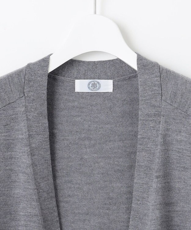 J.PRESS LADIES S 【洗える】KNIT BASIC ロングカーディガン トップグレー系