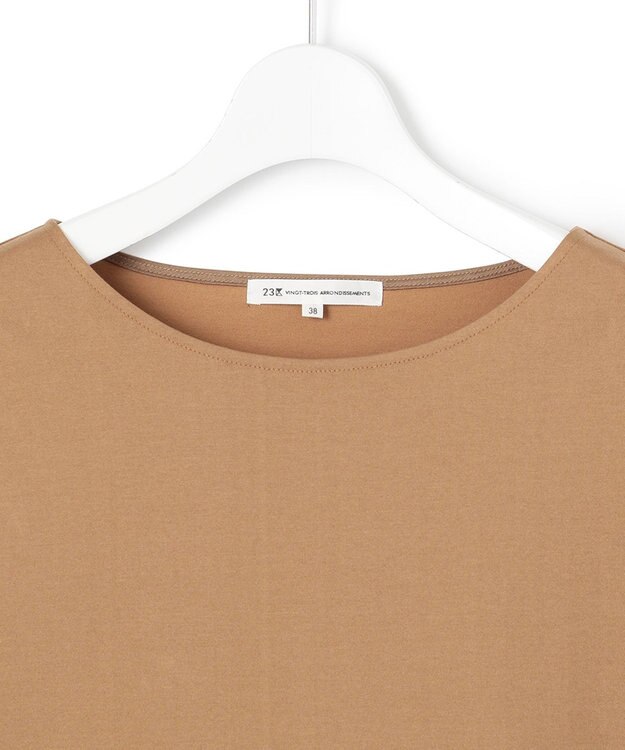 23区 L 【洗える】タックディテールプルオーバー ギャザー カットソー キャメル系