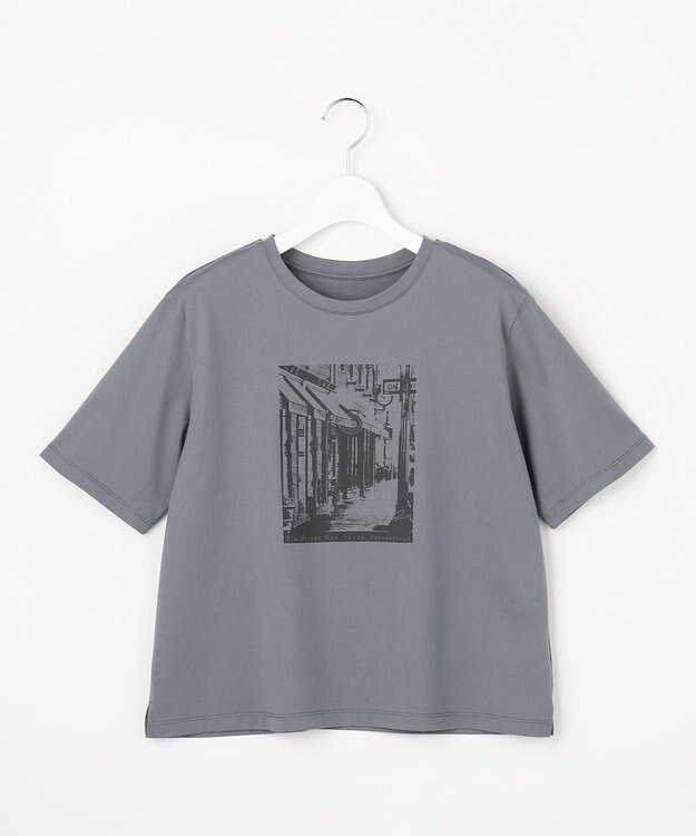 J.PRESS LADIES プリント Ｔシャツ グレー系