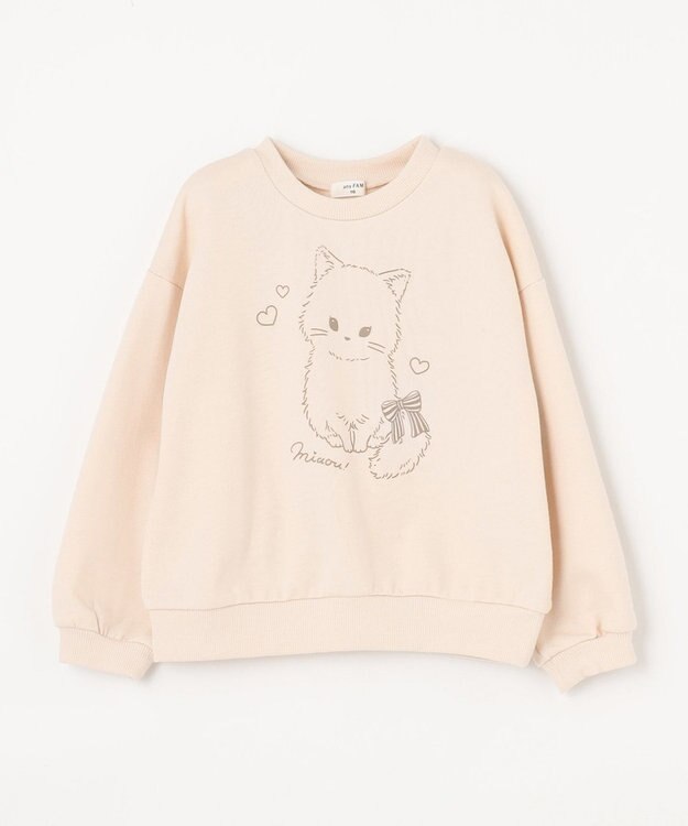 ANY KIDS 【WEB限定】7days 裏毛 トレーナー エクリュ×ネコ