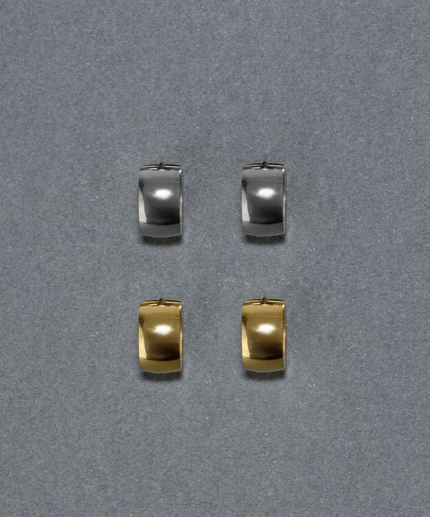 Phoebe ≪TV番組着用商品≫【金属アレルギー対応】ワンタッチワイドフープミニピアス　シルバー/サージカルステンレス シルバー