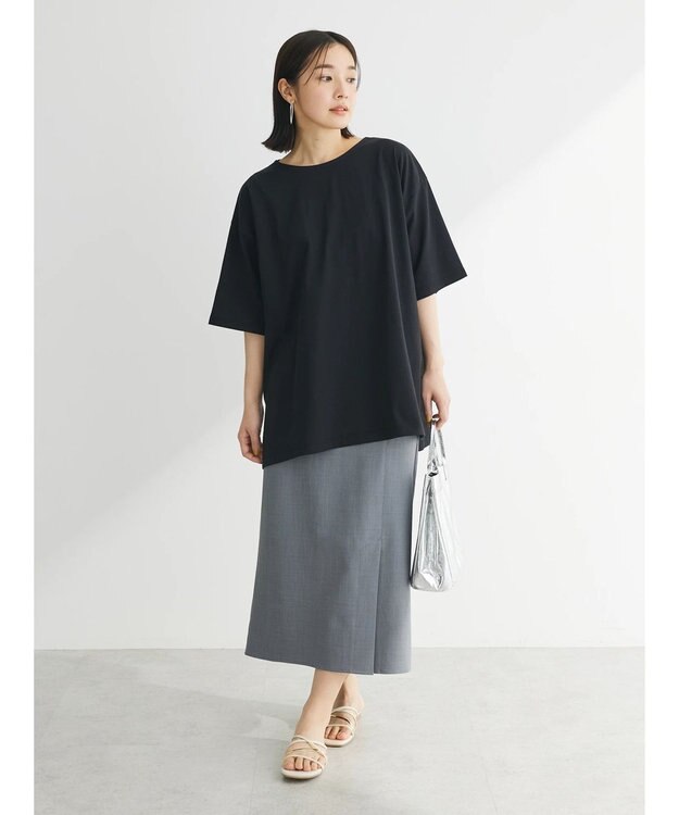 Green Parks 接触冷感　きれいシルエットＩラインスカート Gray