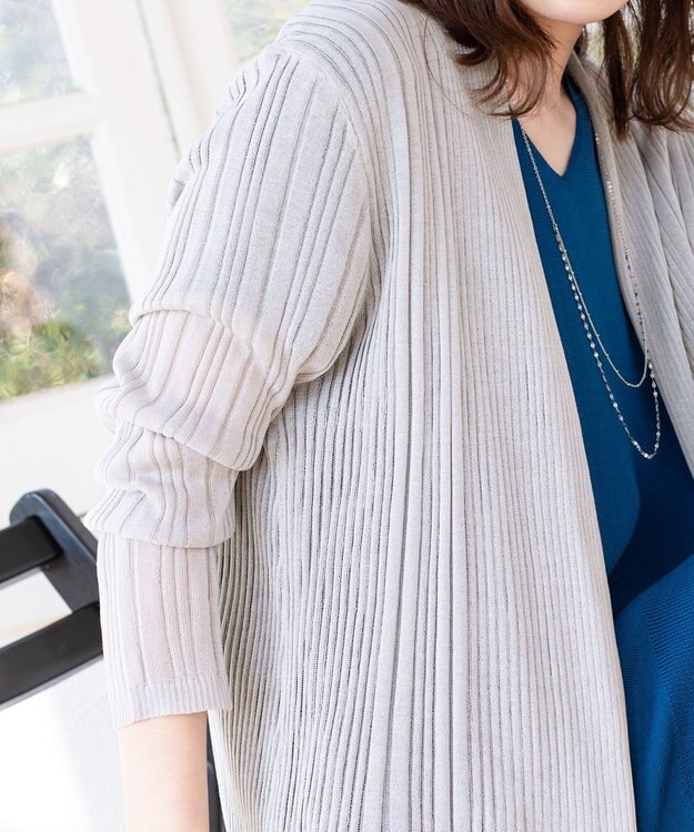 Tiaclasse L 【UVケア・接触冷感】さらっと羽織れる膝丈ロングトッパーガーディガン グレー