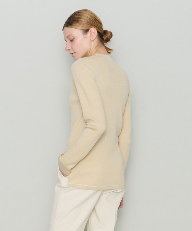 JOSEPH 【洗える】ウールリブ　ラウンドネックニット Pale Olive