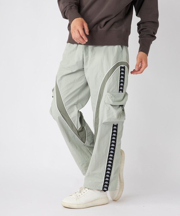 OP／FILA 【Kappa】ワイドシルエット バンダトラックパンツ グレー
