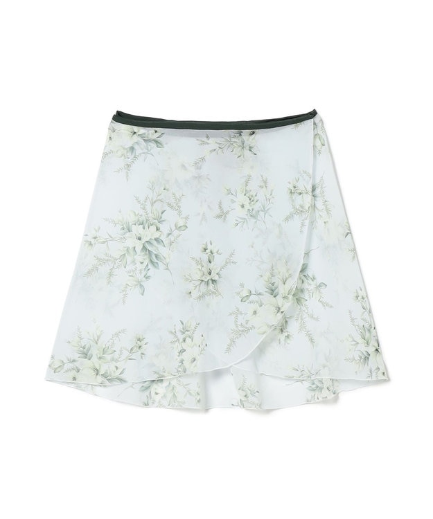 Chacott 巻きスカート グリーンプリント
