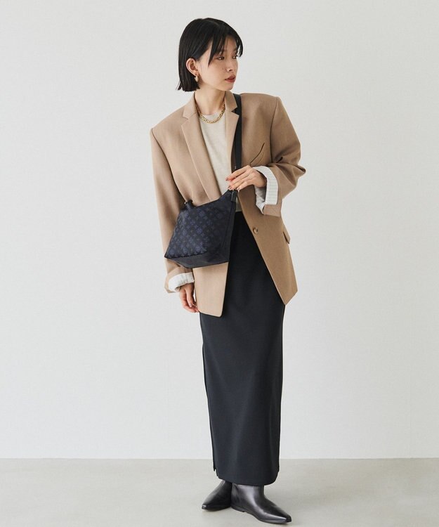 russet ナイロンジャガード2WAYミニショルダーバッグ(CE-1627) Black/Navy