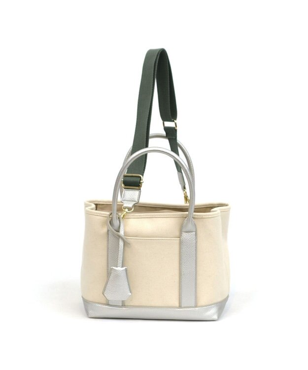 UNBILLION cachecache ショルダー付きパーテーションキャンバストート シルバー