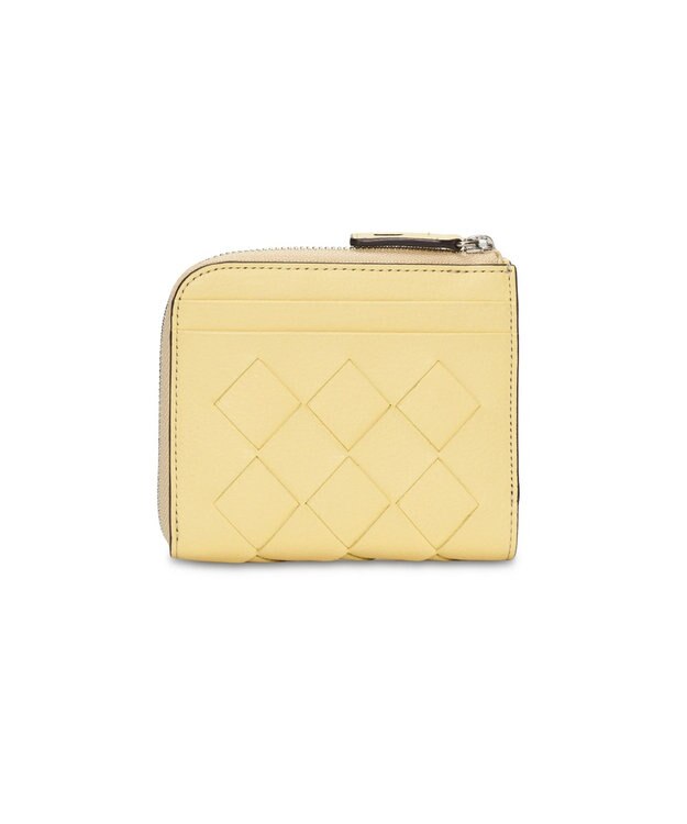 PELLE BORSA メッシュL字ファスナーミニ財布 Chrono Weave クロノウィーブ 5842 クリームイエロー