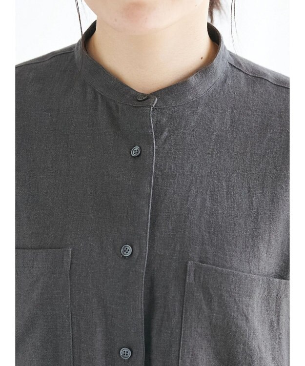 CRAFT STANDARD BOUTIQUE 【キナリノ別注】リネンレーヨンWポケットシャツ Charcoal Gray