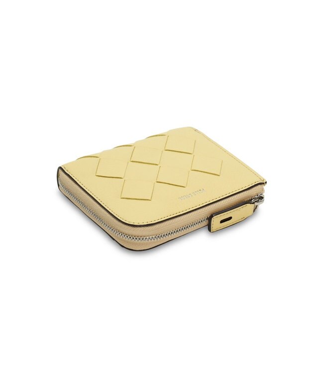 PELLE BORSA メッシュL字ファスナーミニ財布 Chrono Weave クロノウィーブ 5842 クリームイエロー