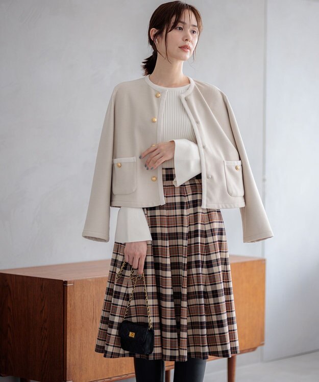 組曲 【WEB限定】ELENAフレアスリーブ リブニット アイボリー系