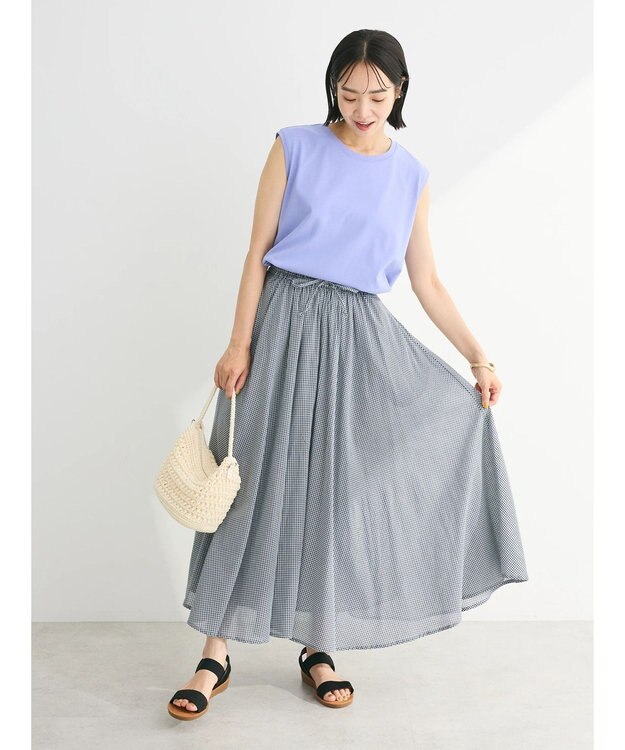 Green Parks 汗染み防止ノースリーブプルオーバー Sax