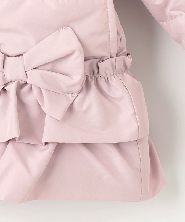 ANY KIDS 【洗濯機OK】中綿リボンコート ピンク