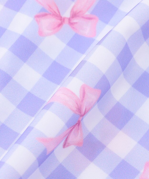 ANY KIDS 【UVカット】2WAYショルダーセパレート水着 ラベンダー×ラベンダーチェック