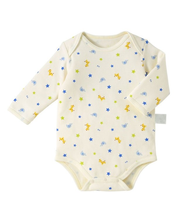 MIKI HOUSE HOT BISCUITS 【70-90cm】 長袖ボディシャツ２枚セット(かぶり仕様) 白×ＢＬ