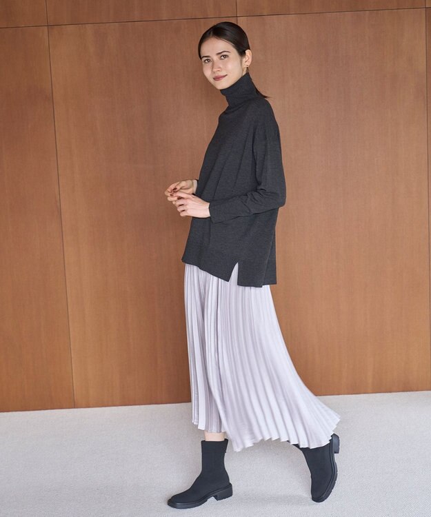 UNFILO プリーツスカート ライトグレー