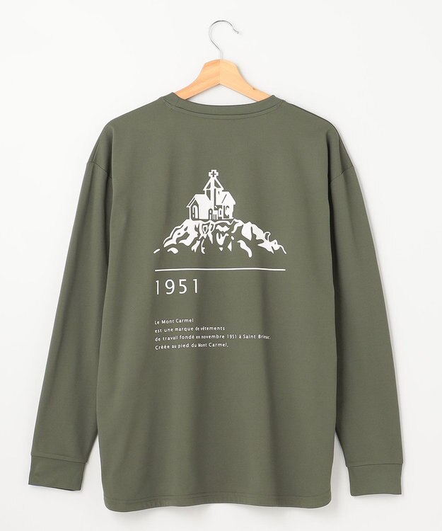 SHARE PARK MENS 【UNISEX】吸水速乾 LMCバックプリントロングスリーブTシャツ（L・XLサイズ） オリーブ