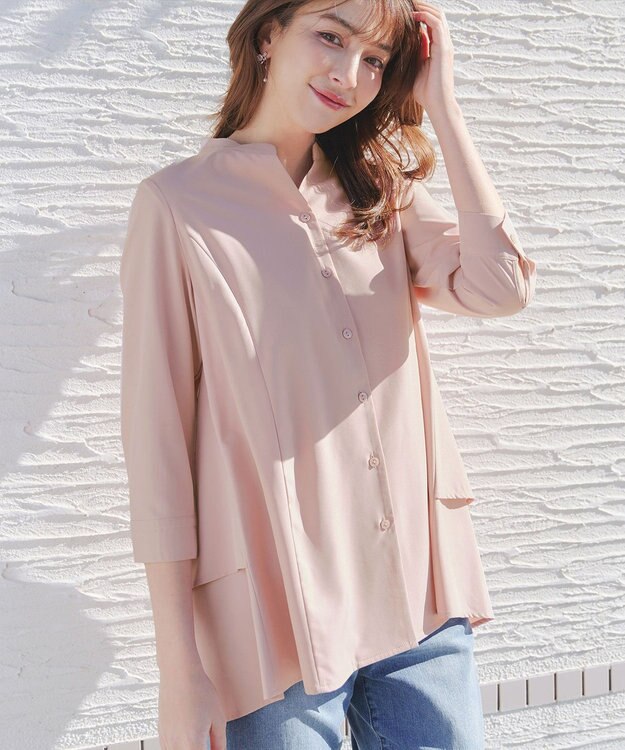 Tiaclasse バックタックフレアチュニック ピンク